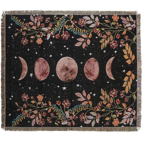 Boho Throw Blanket Reversible Cotton Tapestry Hippie Room Decor